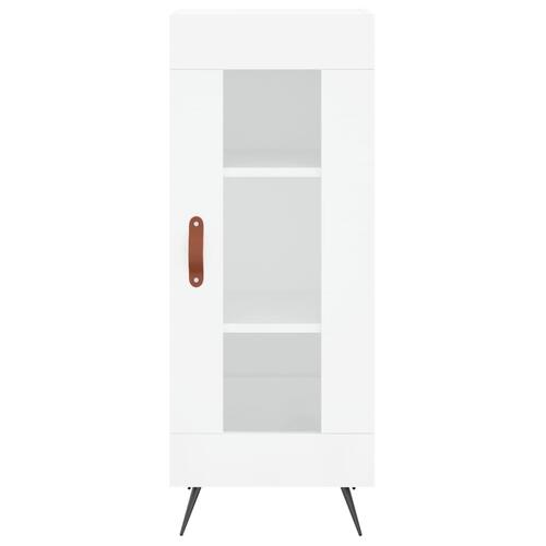 Skab 34,5x34x180 cm konstrueret træ hvid højglans