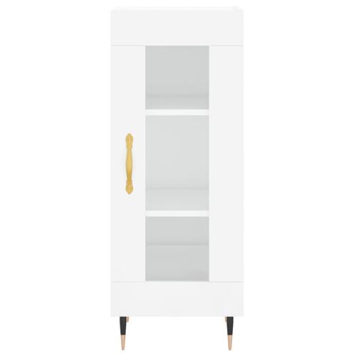Skab 34,5x34x180 cm konstrueret træ hvid højglans