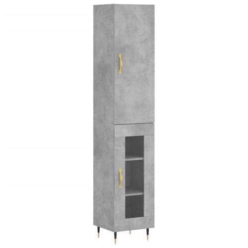 Skab 34,5x34x180 cm konstrueret træ betongrå