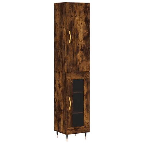 Skab 34,5x34x180 cm konstrueret træ røget egetræ