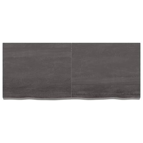 Bordplade til badeværelse 120x50x(2-6) cm massivt træ mørkebrun