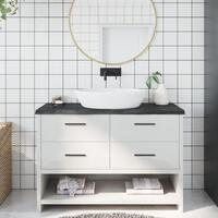 Bordplade til badeværelse 120x60x(2-4) cm massivt træ mørkebrun