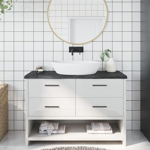 Bordplade til badeværelse 120x60x(2-4) cm massivt træ mørkebrun