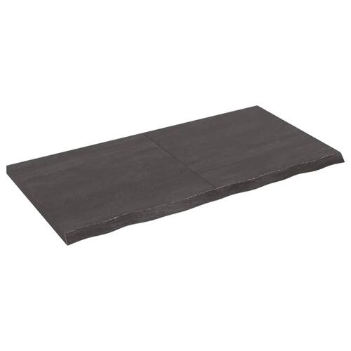 Bordplade til badeværelse 120x60x(2-4) cm massivt træ mørkebrun