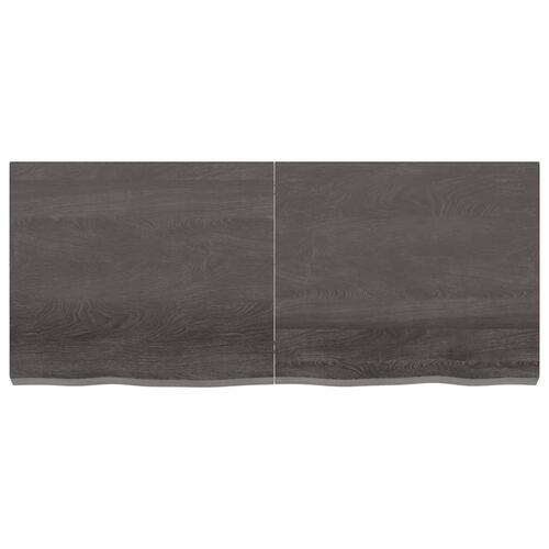 Bordplade til badeværelse 140x60x(2-6) cm massivt træ mørkebrun