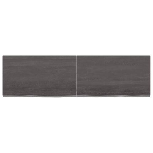 Bordplade til badeværelse 140x40x(2-6) cm massivt træ mørkebrun