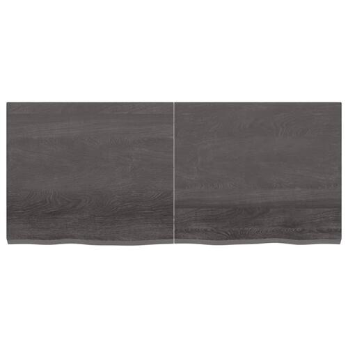 Bordplade til badeværelse 140x60x(2-4) cm massivt træ mørkebrun