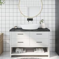 Bordplade til badeværelse 120x60x(2-6) cm massivt træ mørkebrun