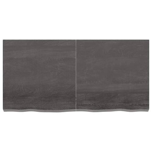 Bordplade til badeværelse 120x60x(2-6) cm massivt træ mørkebrun