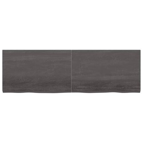 Bordplade til badeværelse 160x50x(2-4) cm massivt træ mørkebrun