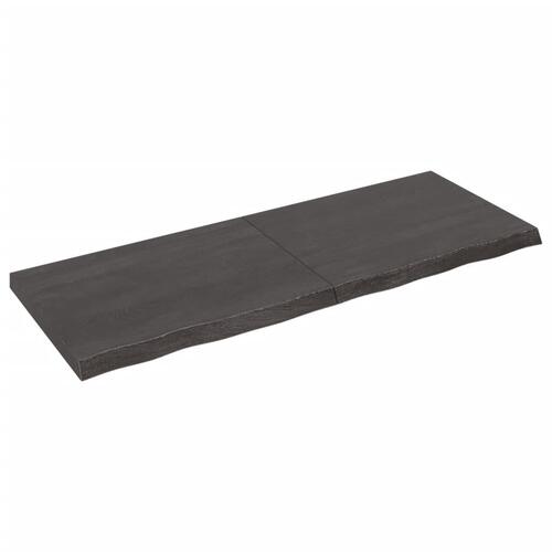 Bordplade til badeværelse 160x60x(2-6) cm massivt træ mørkebrun