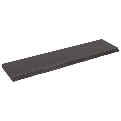 Bordplade til badeværelse 160x40x(2-6) cm massivt træ mørkebrun