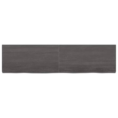 Bordplade til badeværelse 160x40x(2-6) cm massivt træ mørkebrun