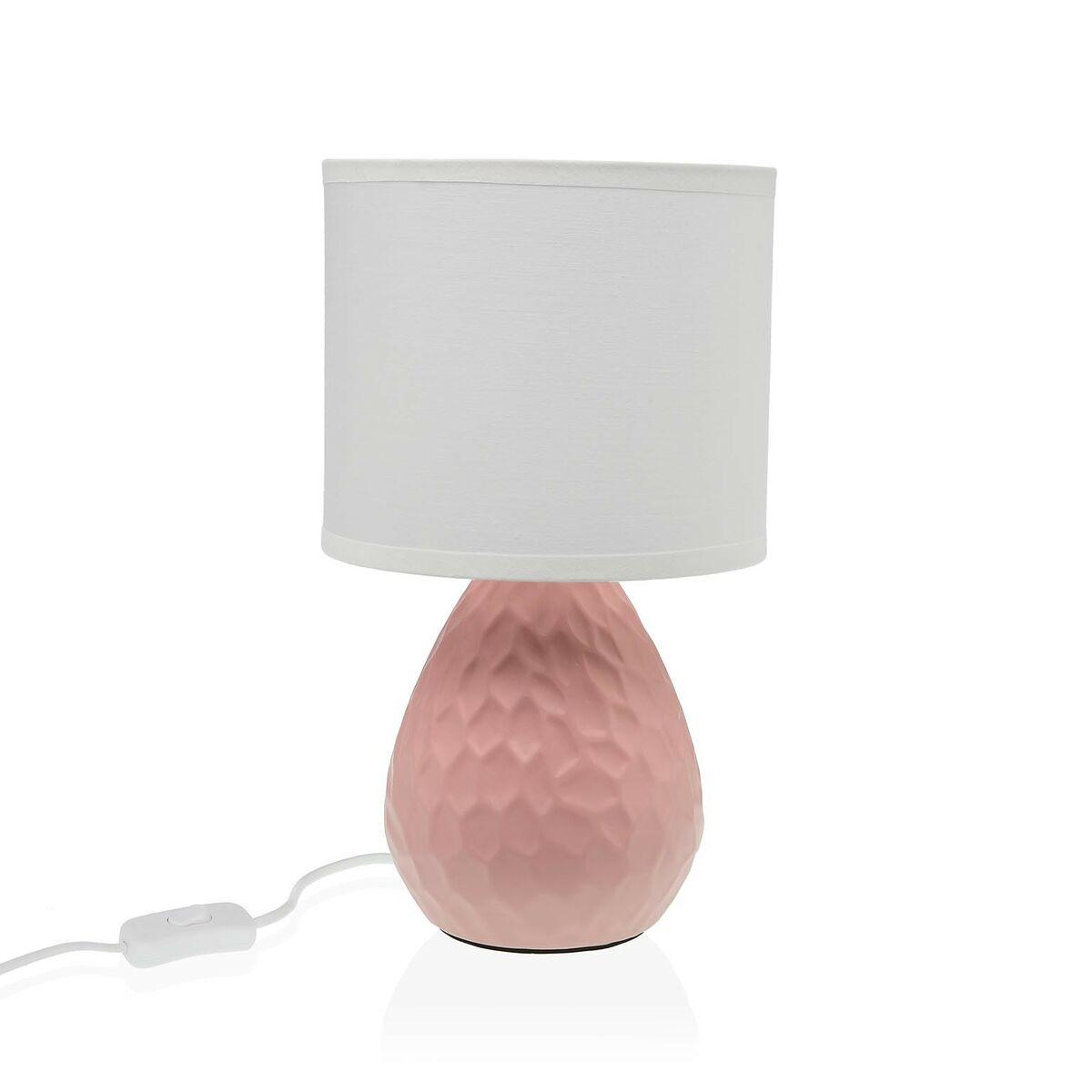 Versa bordlampe - pink/hvid keramik, E14, 40 W, 15,5 × 27,5 cm