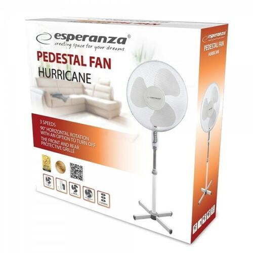 Fritstående ventilator Esperanza EHF001WW Hvid 50 W