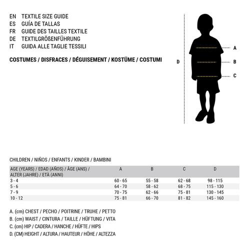 Kostume til børn Sort Skelet Poncho 3-4 år