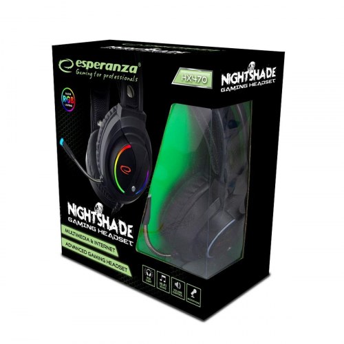 Esperanza EGH470 gaming headset med mikrofon - Sort