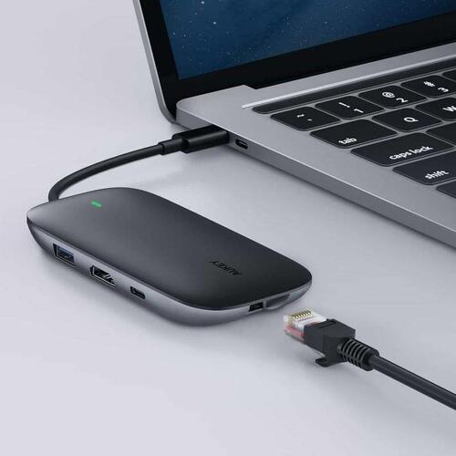 USB Hub Aukey CB-C71 Sort 100 W