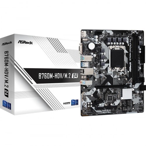 ASRock B760M-HDV/M.2 D4 bundkort - Intel B760, LGA 1700, mATX