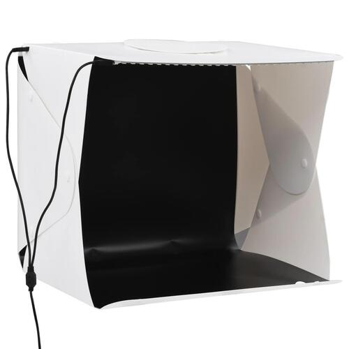 Foldbar lyskasse til fotostudie 40 x 34 x 37 cm plastik hvid