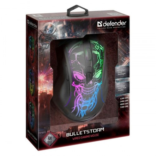 Defender BULLETSTORM GM-928 optisk gaming-mus - sort