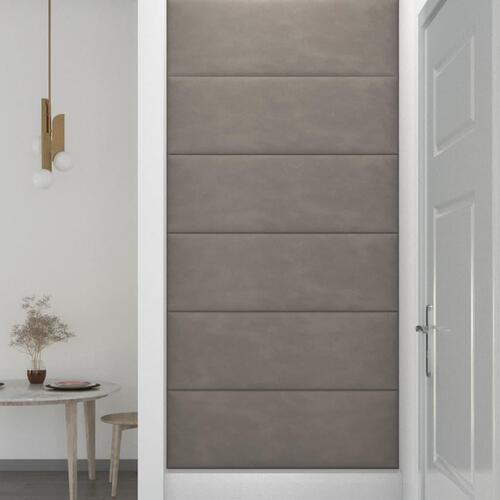 Vægpaneler 12 stk. 90x30 cm 3,24 m² fløjl lysegrå