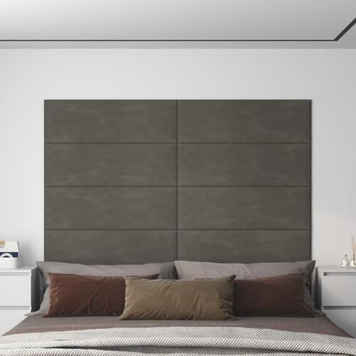 Vægpaneler 12 stk. 90x30 cm 3,24 m² fløjl mørkegrå