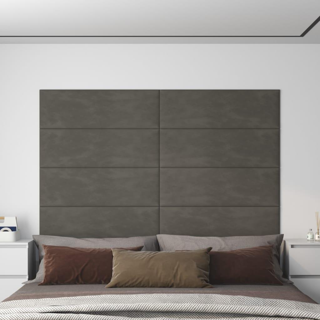 Vægpaneler 12 stk. 90x30 cm 3,24 m² fløjl mørkegrå