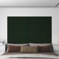 Vægpaneler 12 stk. 90x30 cm 3,24 m² fløjl mørkegrøn