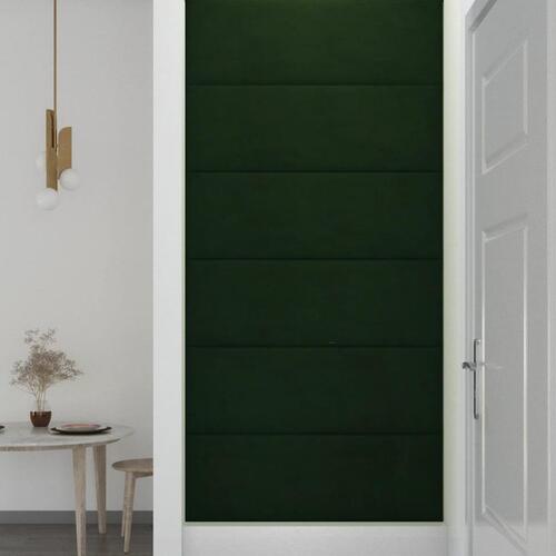 Vægpaneler 12 stk. 90x30 cm 3,24 m² fløjl mørkegrøn
