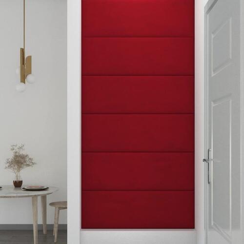Vægpaneler 12 stk. 90x30 cm 3,24 m² fløjl vinrød