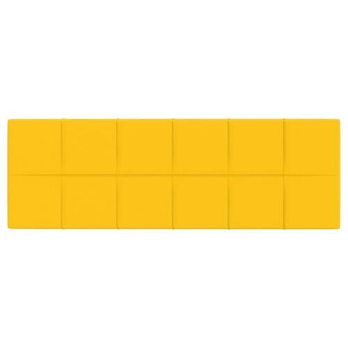 Vægpaneler 12 stk. 90x30 cm 3,24 m² fløjl gul