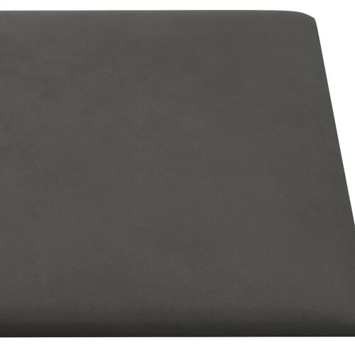 Vægpaneler 12 stk. 90x15 cm 1,62 m² fløjl mørkegrå