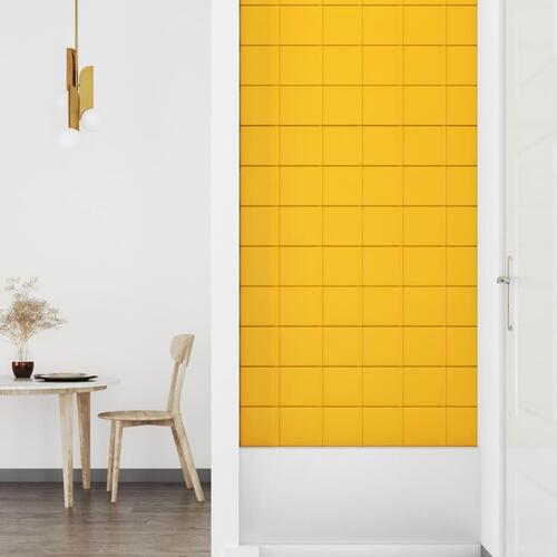 Vægpaneler 12 stk. 90x15 cm 1,62 m² fløjl gul