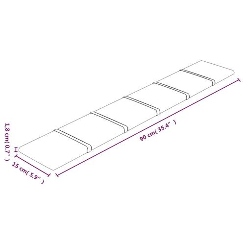 Vægpaneler 12 stk. 90x15 cm 1,62 m² fløjl cremefarvet