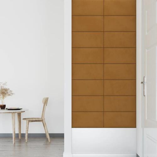 Vægpaneler 12 stk. 60x30 cm 2,16 m² fløjl brun