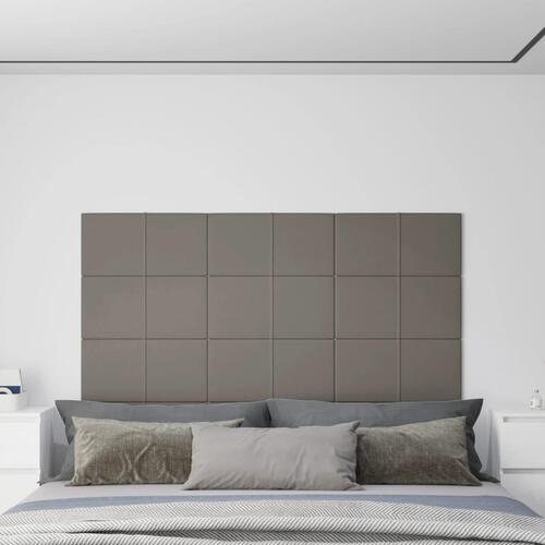 Vægpaneler 12 stk. 60x30 cm 2,16 m² fløjl lysegrå