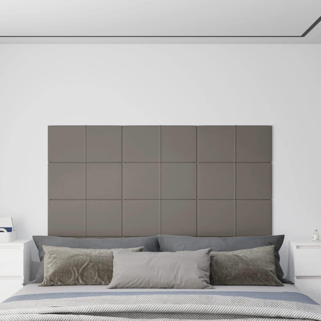 Vægpaneler 12 stk. 60x30 cm 2,16 m² fløjl lysegrå