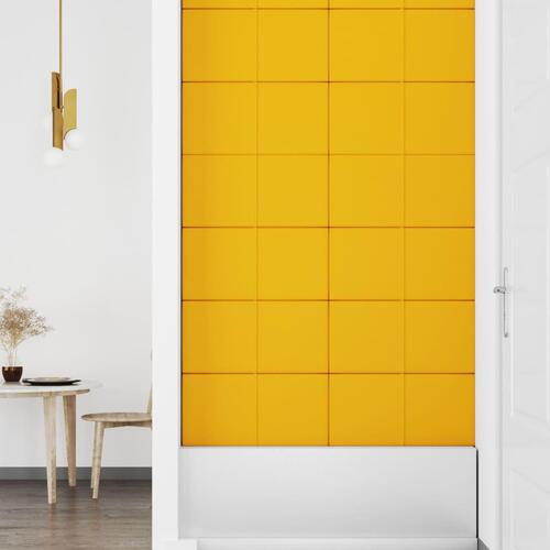 Vægpaneler 12 stk. 60x30 cm 2,16 m² fløjl gul