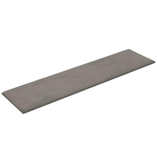 Vægpaneler 12 stk. 60x15 cm 1,08 m² fløjl lysegrå