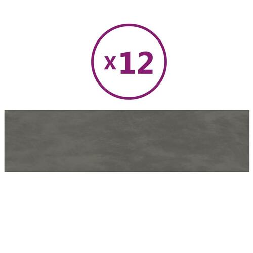 Vægpaneler 12 stk. 60x15 cm 1,08 m² fløjl mørkegrå