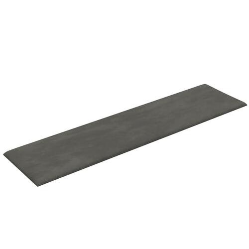 Vægpaneler 12 stk. 60x15 cm 1,08 m² fløjl mørkegrå