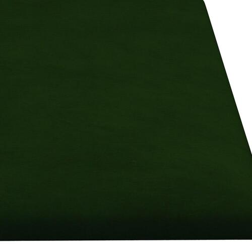Vægpaneler 12 stk. 60x15 cm 1,08 m² fløjl mørkegrøn