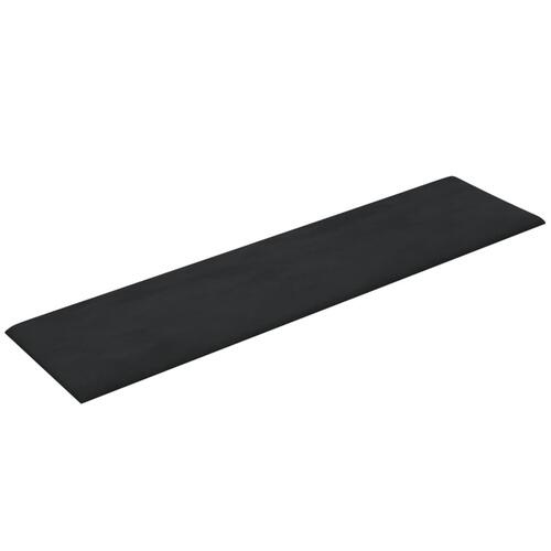 Vægpaneler 12 stk. 60x15 cm 1,08 m² fløjl sort