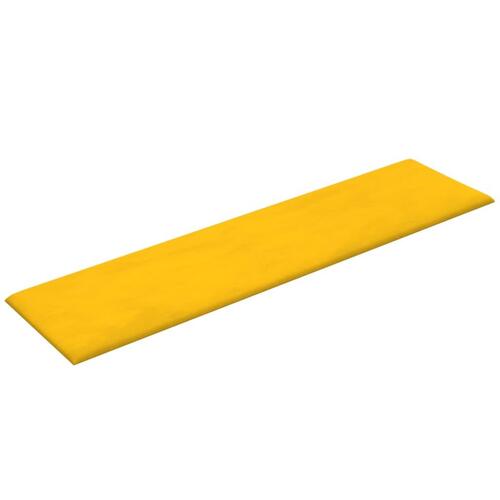 Vægpaneler 12 stk. 60x15 cm 1,08 m² fløjl gul