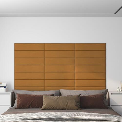 Vægpaneler 12 stk. 60x15 cm 1,08 m² fløjl brun
