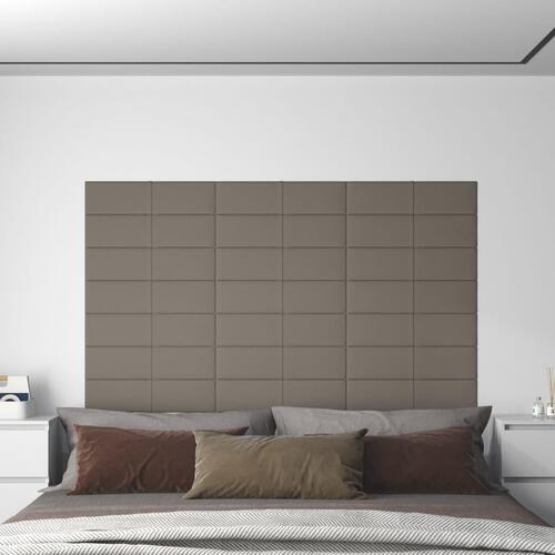 Vægpaneler 12 stk. 60x15 cm 1,08 m² fløjl lysegrå