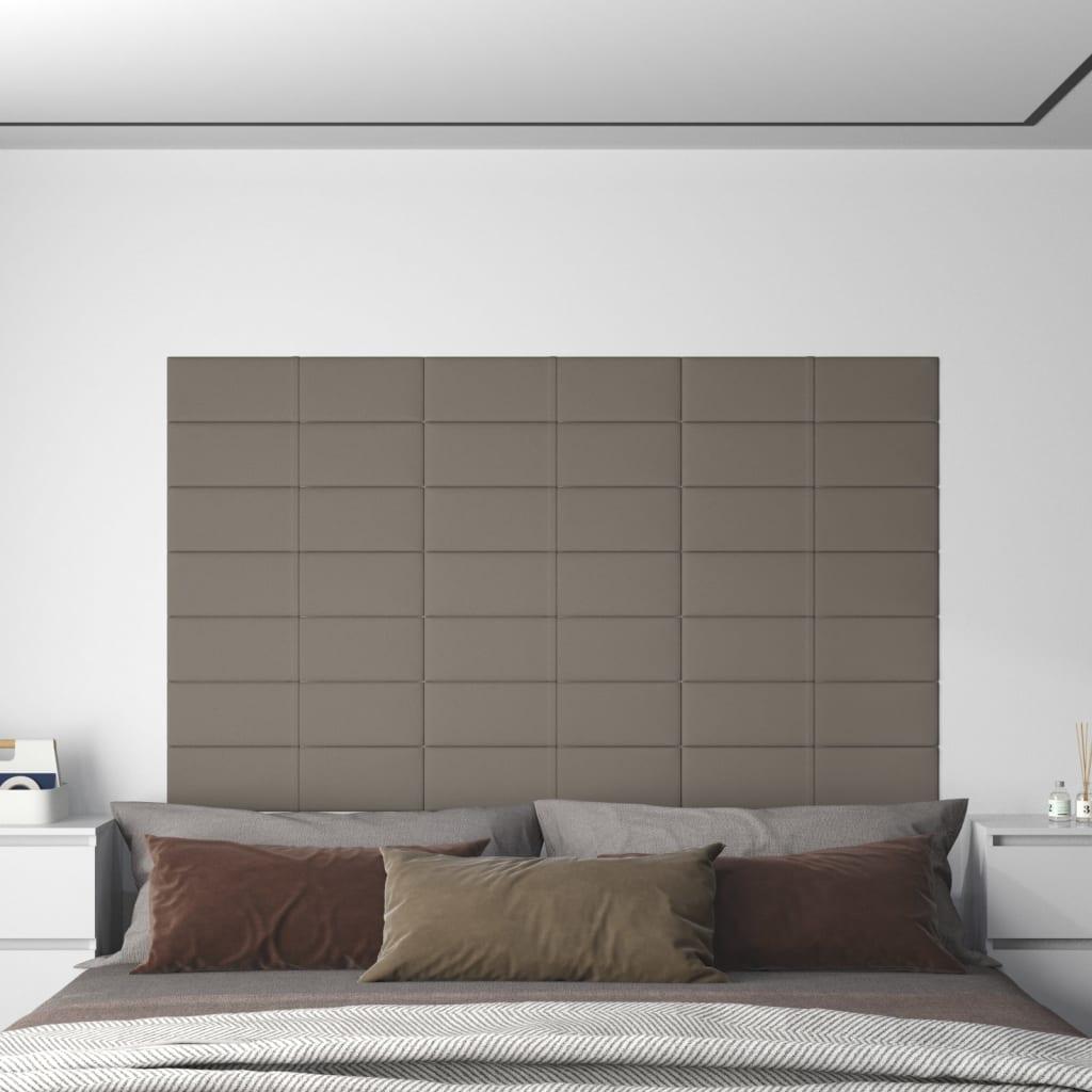 Vægpaneler 12 stk. 60x15 cm 1,08 m² fløjl lysegrå