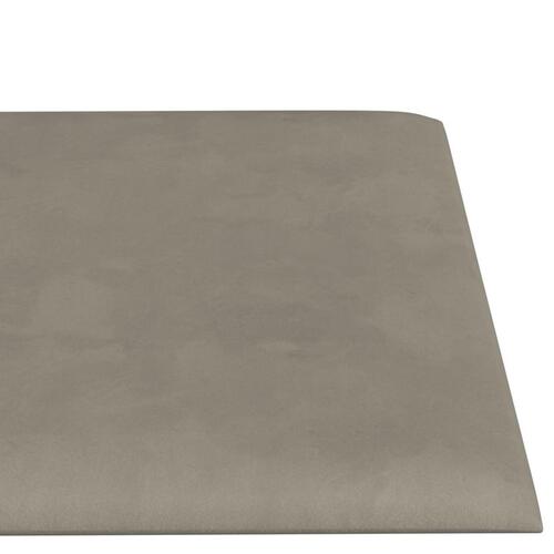 Vægpaneler 12 stk. 60x15 cm 1,08 m² fløjl lysegrå