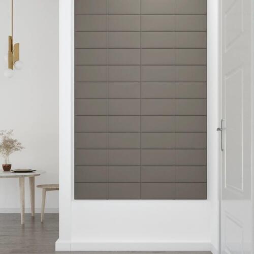 Vægpaneler 12 stk. 60x15 cm 1,08 m² fløjl lysegrå